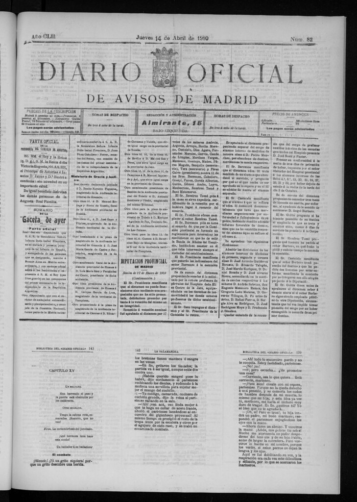 Miniatura de Diario Oficial de Avisos de Madrid del jueves 14 de abril de 1910