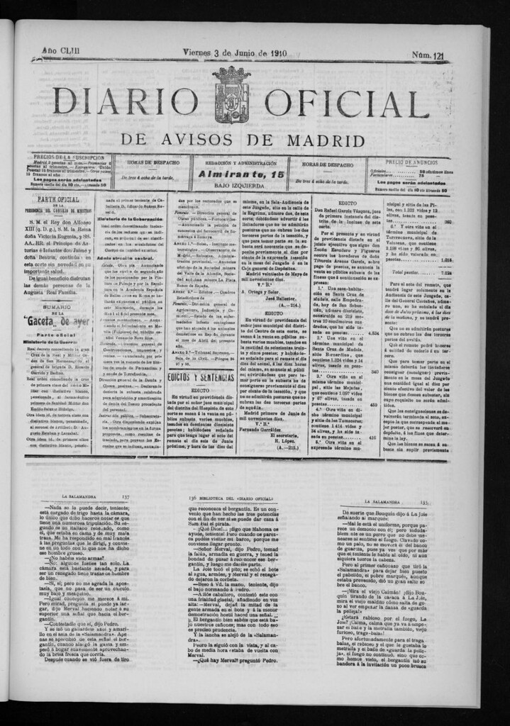 Miniatura de Diario Oficial de Avisos de Madrid del viernes 3 de junio de 1910