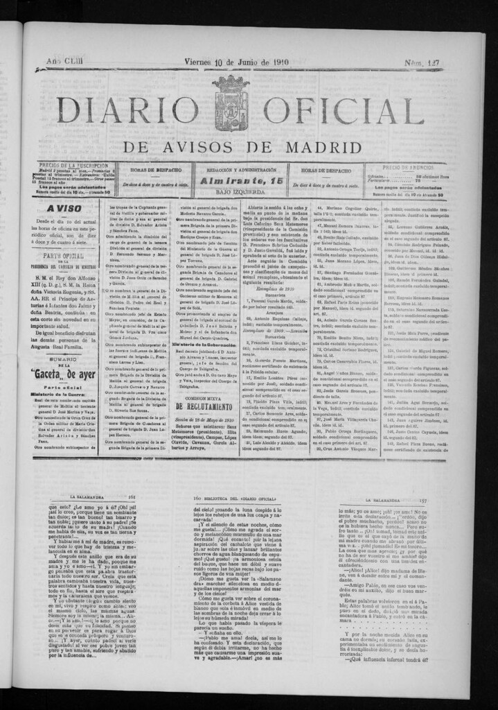 Miniatura de Diario Oficial de Avisos de Madrid del viernes 10 de junio de 1910