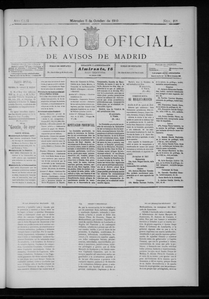 Miniatura de Diario Oficial de Avisos de Madrid del miércoles 5 de octubre de 1910