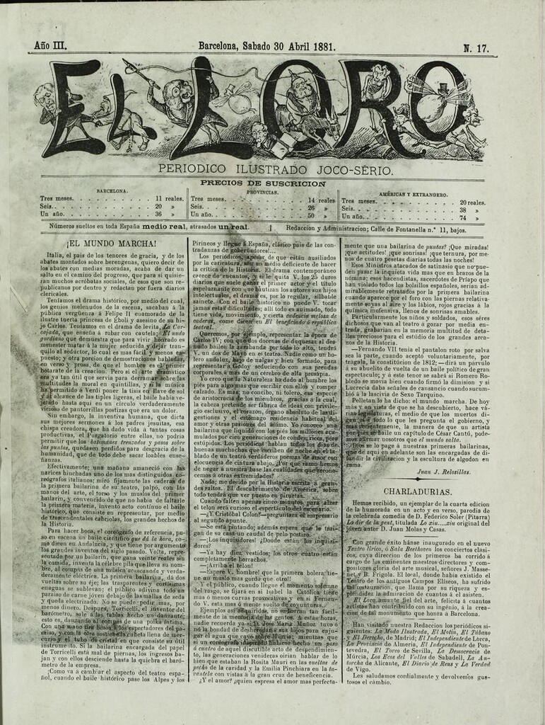 Miniatura de El Loro: periódico ilustrado joco-serio. Sábado 30 de abril de 1881