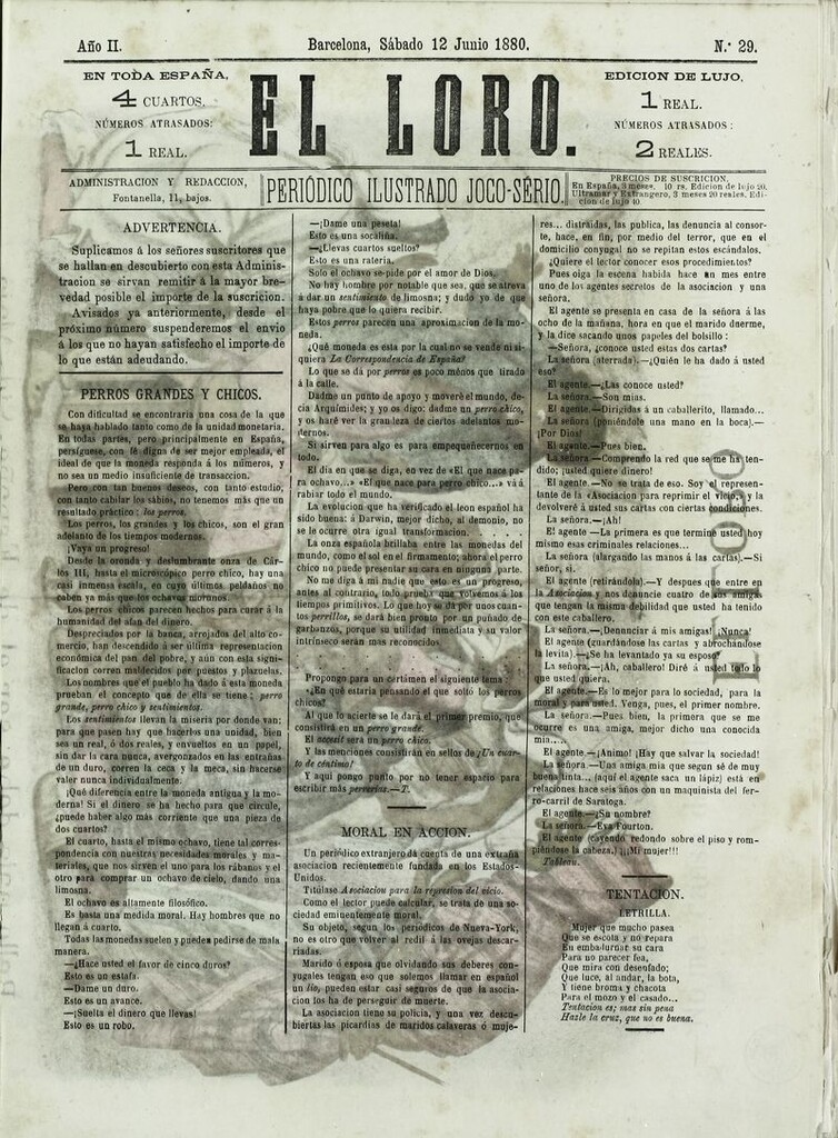 Miniatura de El Loro: periódico ilustrado joco-serio. Sábado 12 de junio de 1880
