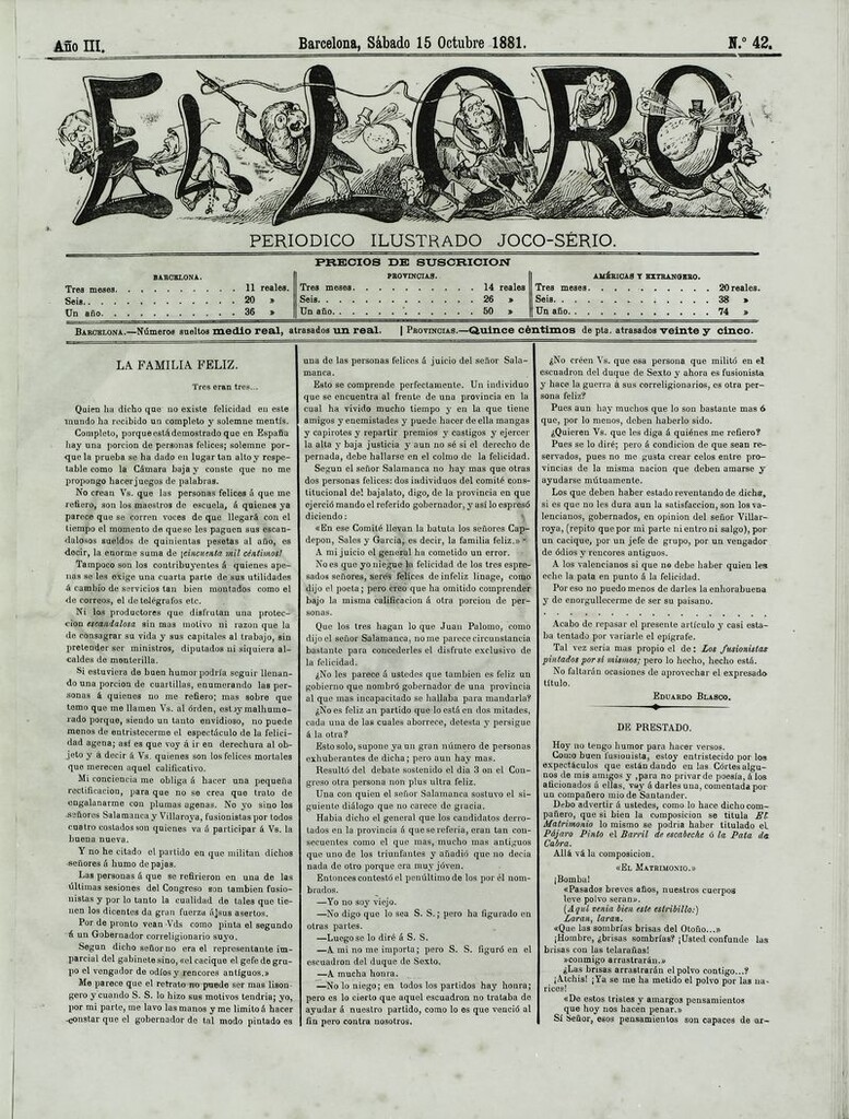 Miniatura de El Loro: periódico ilustrado joco-serio. Sábado 15 de octubre 1881