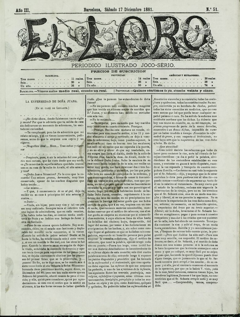 Miniatura de El Loro: periódico ilustrado joco-serio. Sábado 17 de diciembre 1881