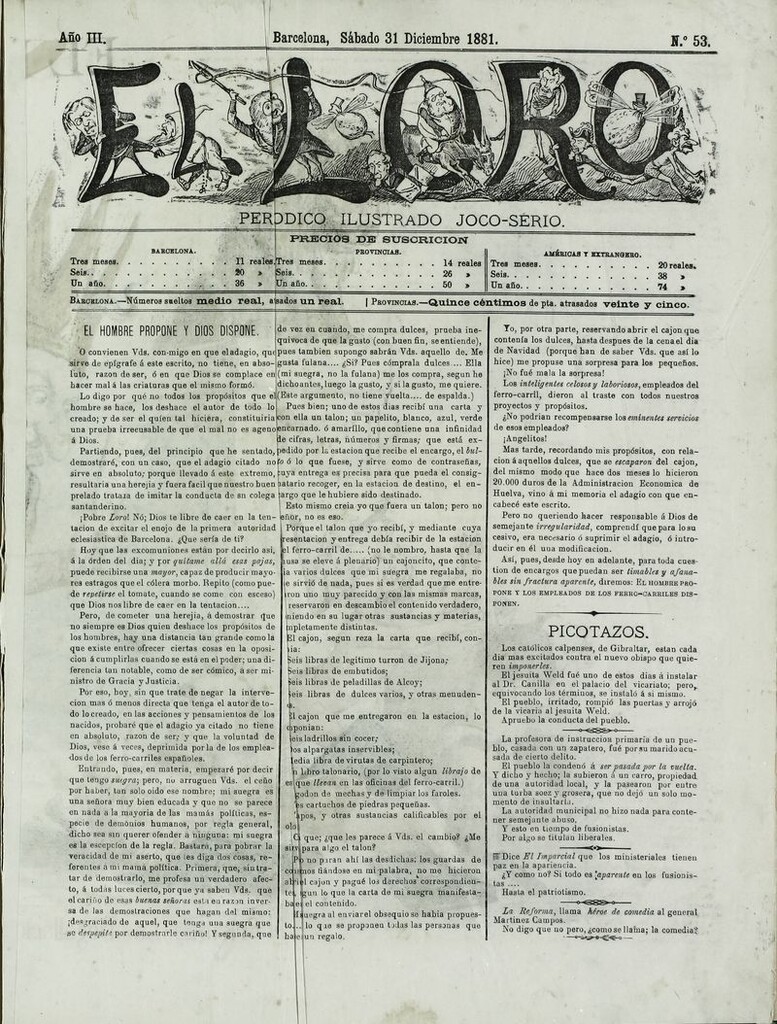 Miniatura de El Loro: periódico ilustrado joco-serio. Sábado 31 de diciembre 1881