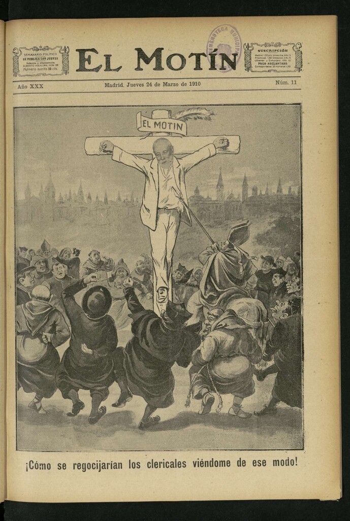 Miniatura de El Motín: periódico satírico semanal del Jueves 24 de Marzo de 1910