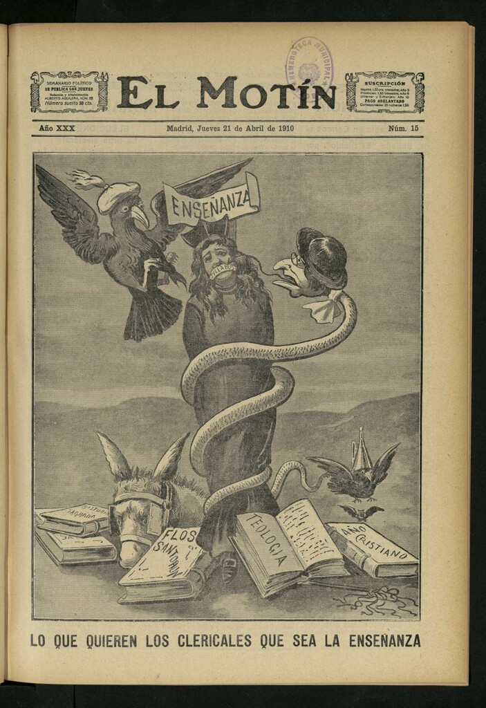 Miniatura de El Motín: periódico satírico semanal del Jueves 21 de Abril de 1910