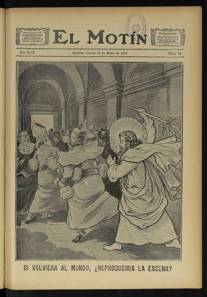 Miniatura de El Motín: periódico satírico semanal del Jueves 12 de Mayo de 1910