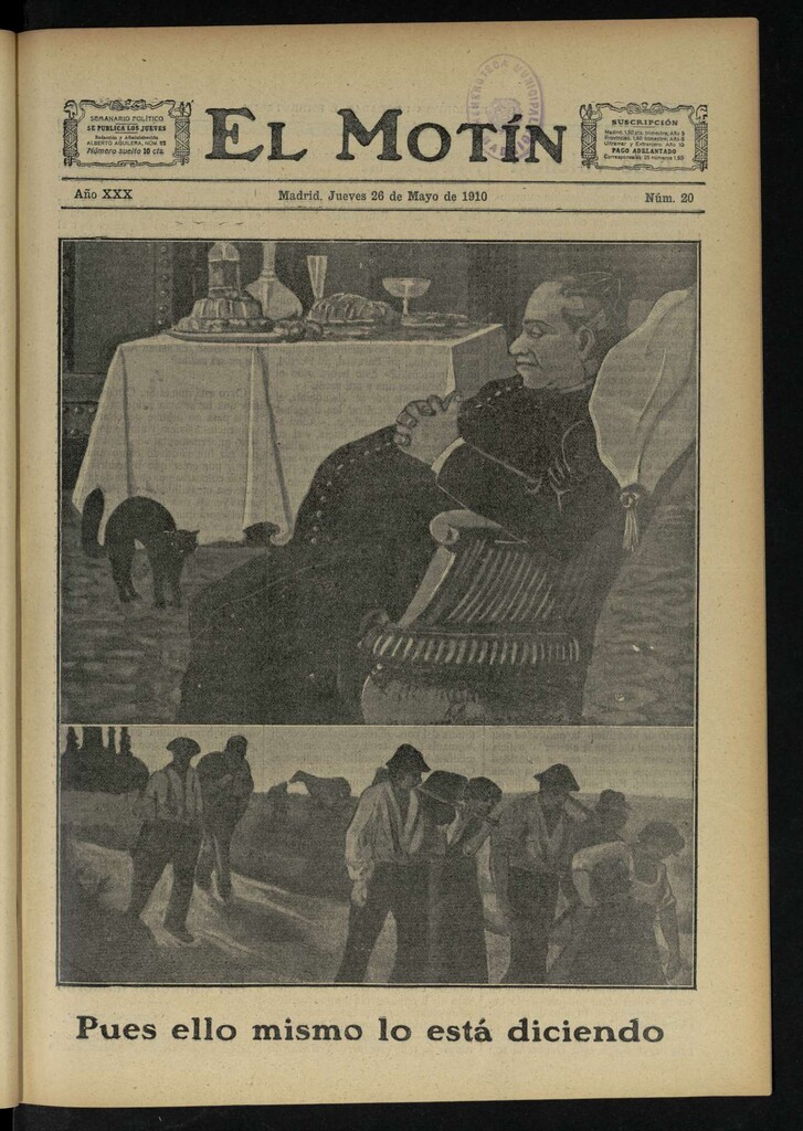 Miniatura de El Motín: periódico satírico semanal del Jueves 26 de Mayo de 1910