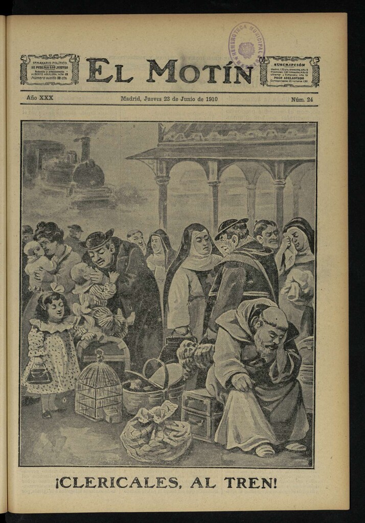 Miniatura de El Motín: periódico satírico semanal del Jueves 23 de Junio de 1910