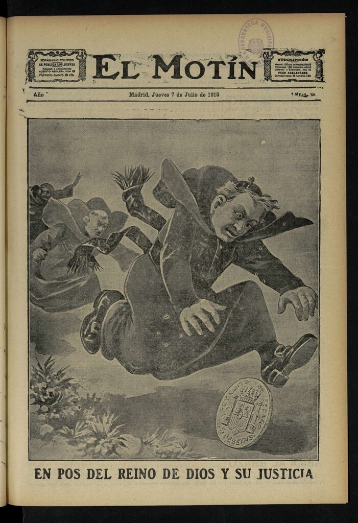 Miniatura de El Motín: periódico satírico semanal del Jueves 7 de Julio de 1910