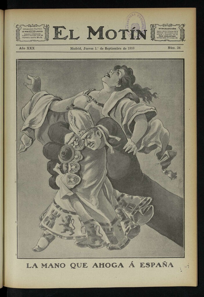 Miniatura de El Motín: periódico satírico semanal del Jueves 1 de Septiembre de 1910