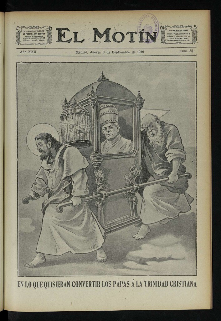 Miniatura de El Motín: periódico satírico semanal del Jueves 15 de Septiembre de 1910