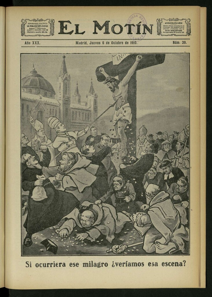 Miniatura de El Motín: periódico satírico semanal del Jueves 6 de Octubre de 1910
