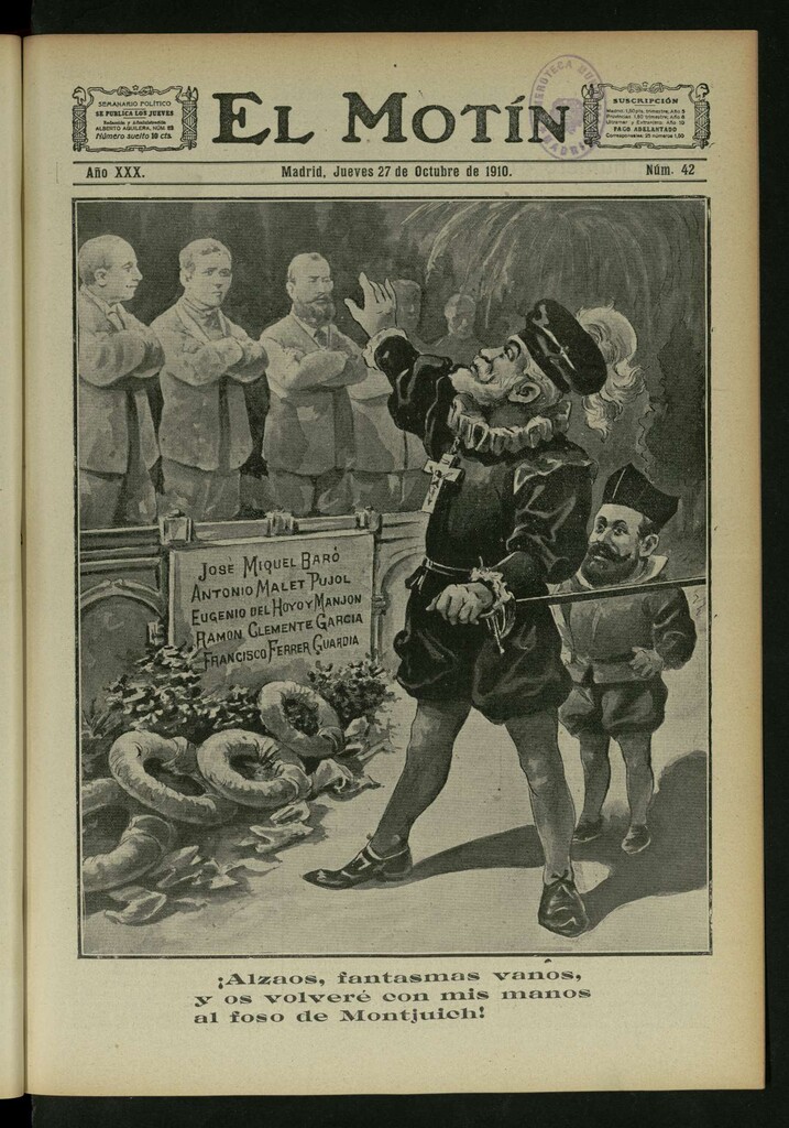 Miniatura de El Motín: periódico satírico semanal del Jueves 27 de Octubre de 1910
