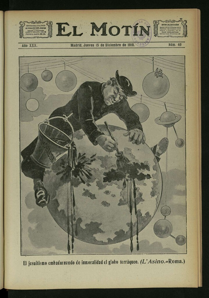 Miniatura de El Motín: periódico satírico semanal del Jueves 15 de Diciembre de 1910