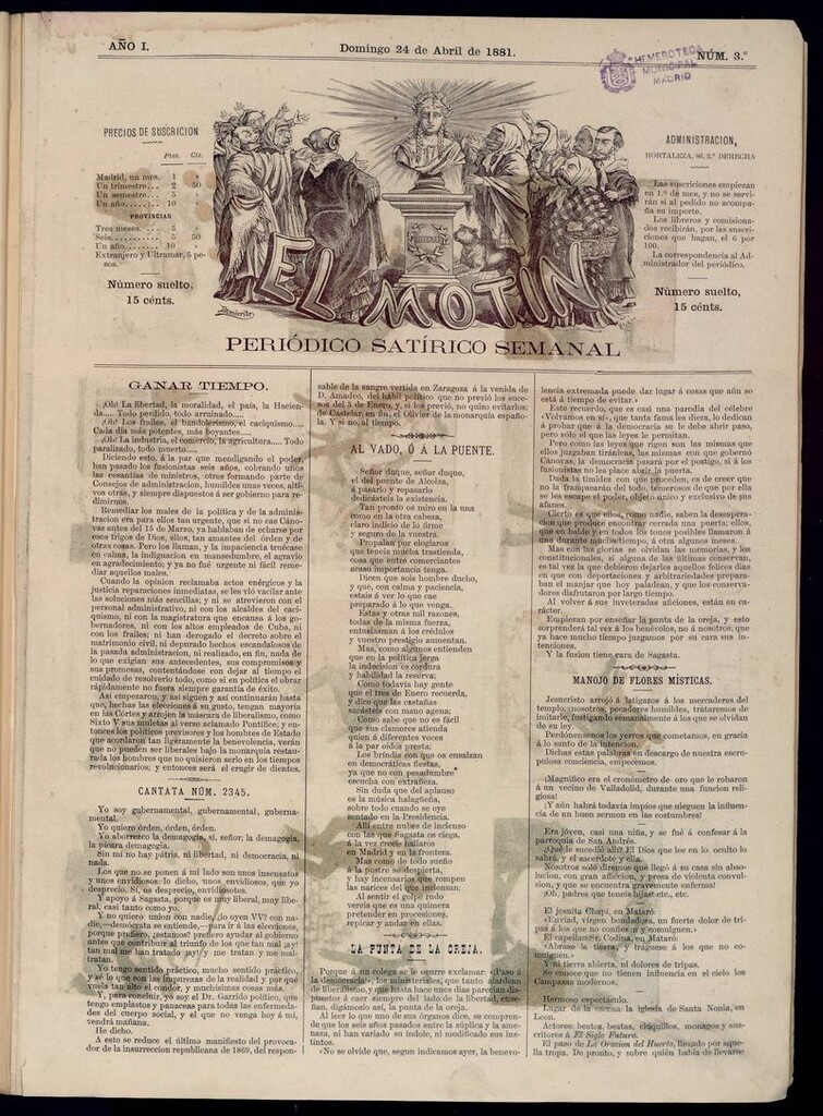 Miniatura de El Motín: periódico satírico semanal del domingo 24 de abril de 1881