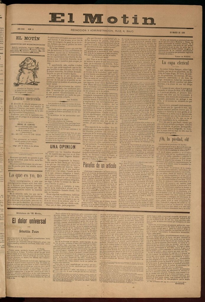 Miniatura de El Motín: periódico satírico semanal 30 de marzo de 1899