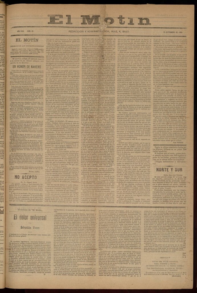 Miniatura de El Motín: periódico satírico semanal 23 de septiembre de 1899
