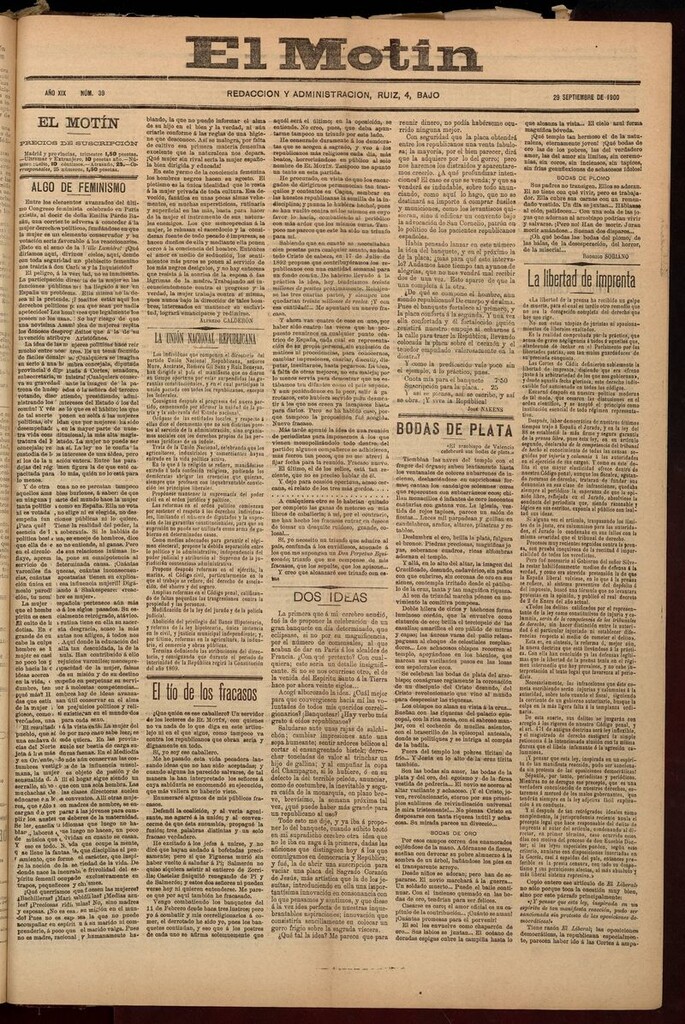 Miniatura de El Motín: periódico satírico semanal del 29 de Septiembre de 1900
