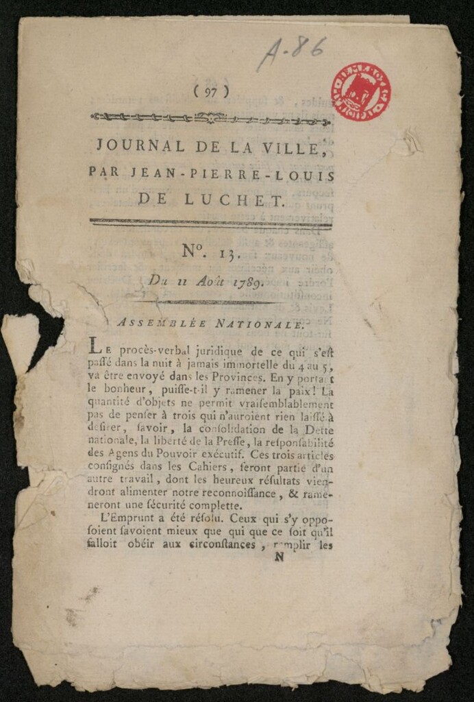Miniatura de Journal de la Ville