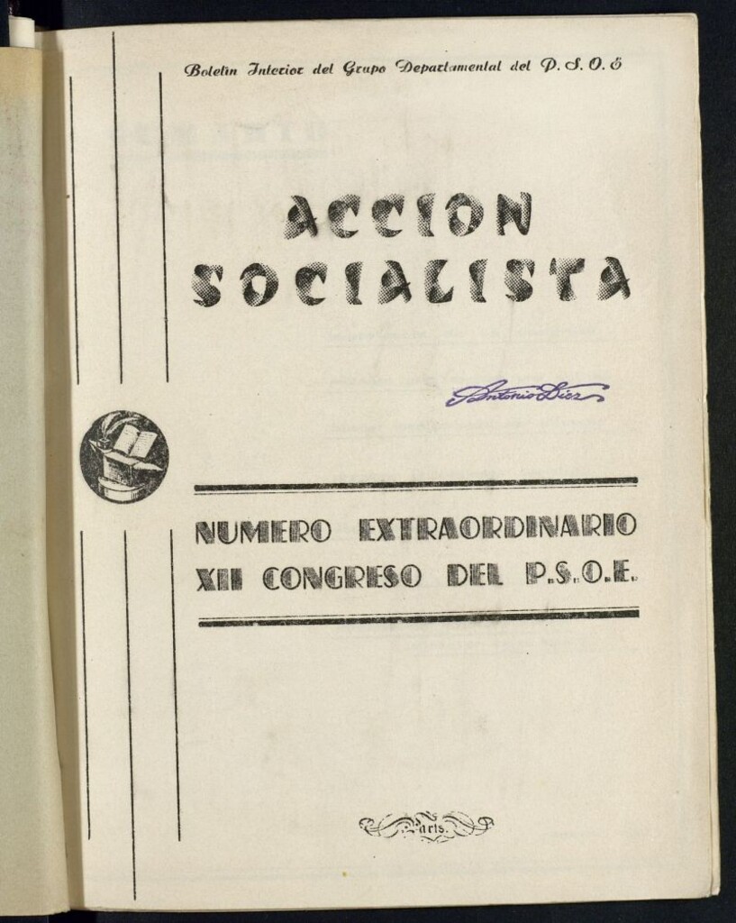 Miniatura de Acción Socialista. Número extraordinario XII Congreso del P.S.O.E
