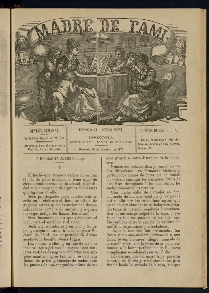 Miniatura de Madre de Familia : revista semanal del 30 de octubre de 1875