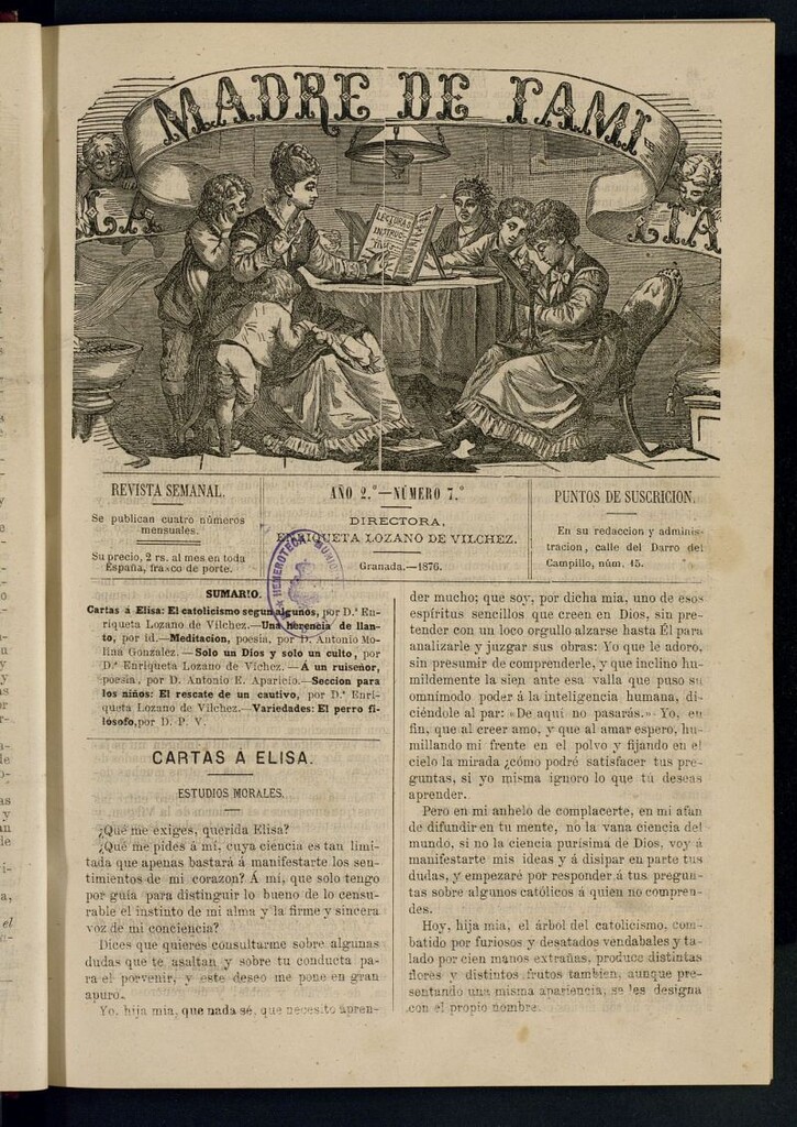 Miniatura de Madre de Familia : revista semanal de 1876, nº 7