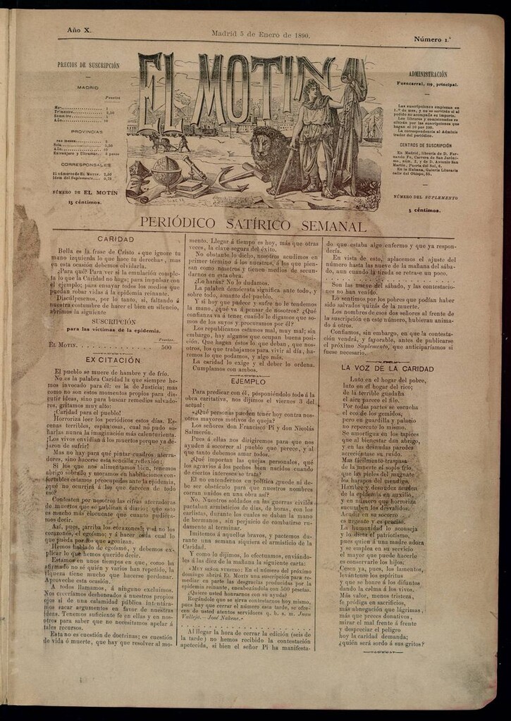 Miniatura de El Motín: periódico satírico semanal 5 de Enero de 1890