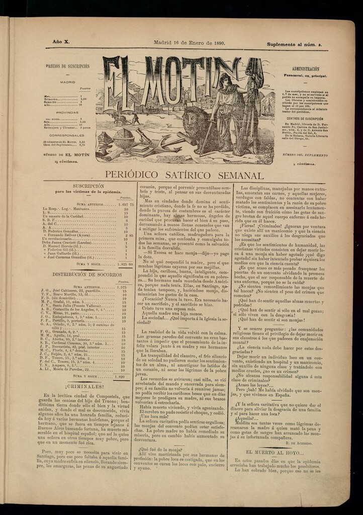 Miniatura de El Motín: periódico satírico semanal 16 de Enero de 1890