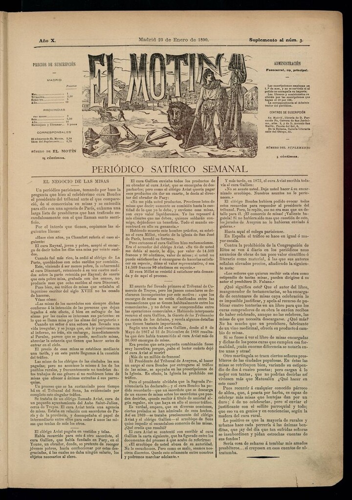Miniatura de El Motín: periódico satírico semanal 23 de Enero de 1890