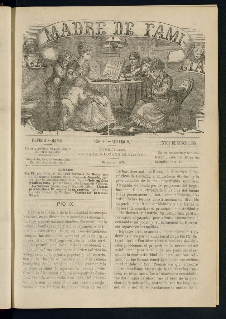 Miniatura de Madre de Familia : revista semanal  de 1876, nº 9