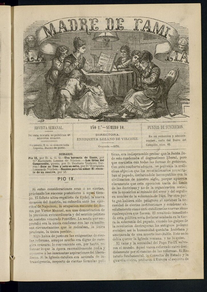Miniatura de Madre de Familia : revista semanal de 1876, nº 10