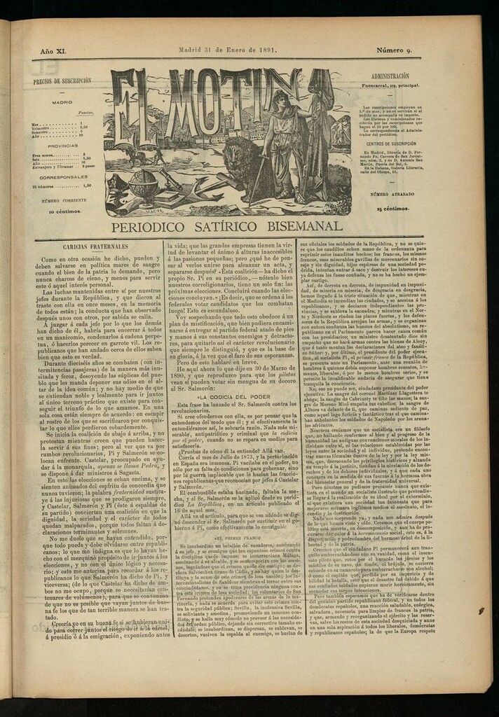 Miniatura de El Motín: periódico satírico semanal del 31 de enero de 1891