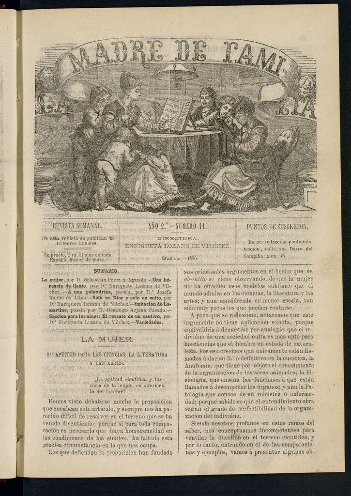 Miniatura de Madre de Familia : revista semanal de 1876, nº 11