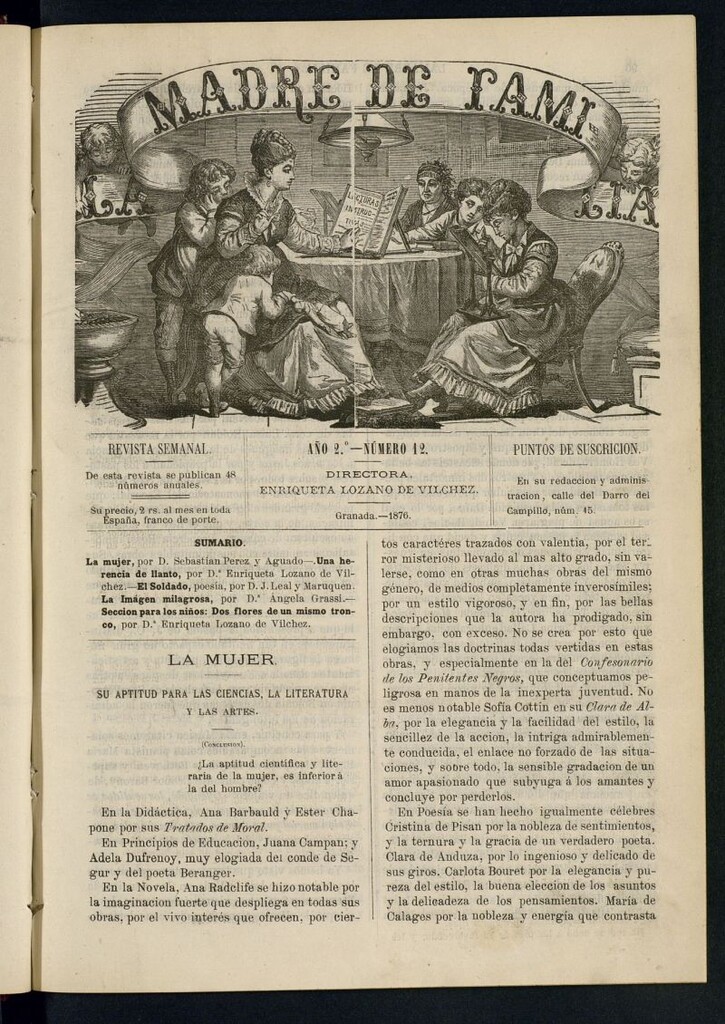 Miniatura de Madre de Familia : revista semanal  de 1876, nº 12