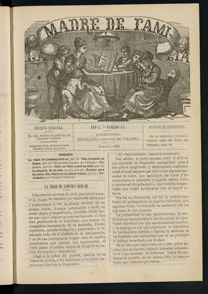 Miniatura de Madre de Familia : revista semanal de 1876, nº 15