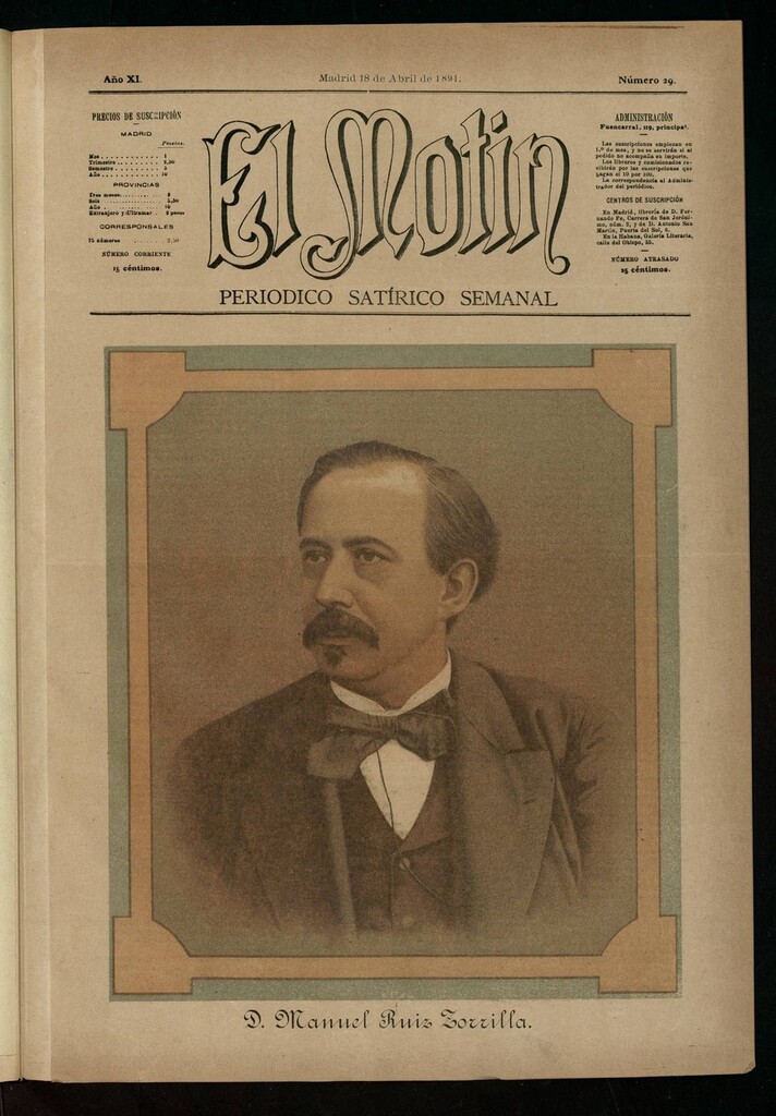 Miniatura de El Motín: periódico satírico semanal del 18 de abril de 1891