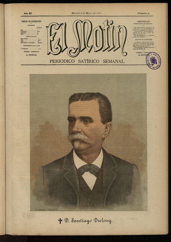 Miniatura de El Motín: periódico satírico semanal del 2 de mayo de 1891