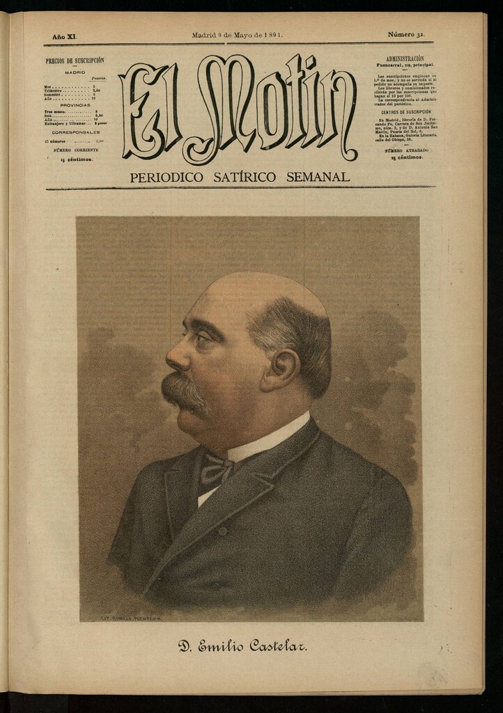 Miniatura de El Motín: periódico satírico semanal del 9 de mayo de 1891