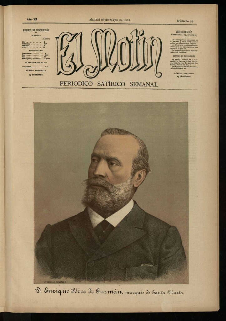 Miniatura de El Motín: periódico satírico semanal del 23 de mayo de 1891
