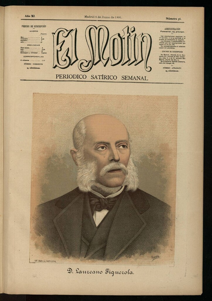 Miniatura de El Motín: periódico satírico semanal del 6 de junio de 1891