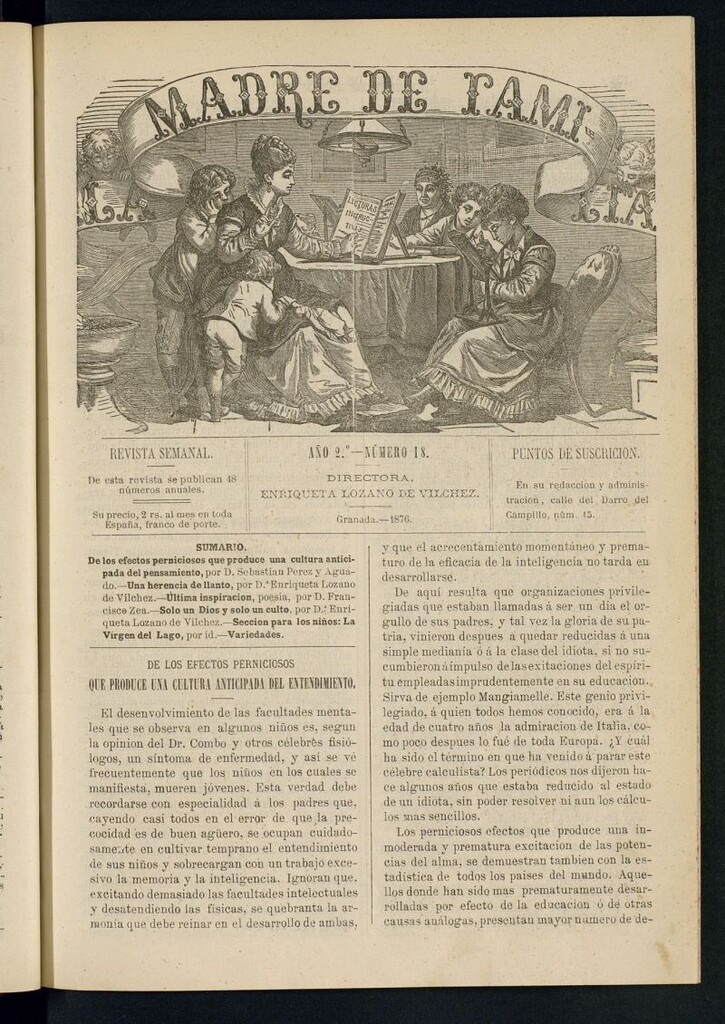 Miniatura de Madre de Familia : revista semanal de 1876, nº 18