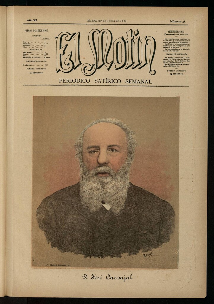 Miniatura de El Motín: periódico satírico semanal del 20 de junio de 1891