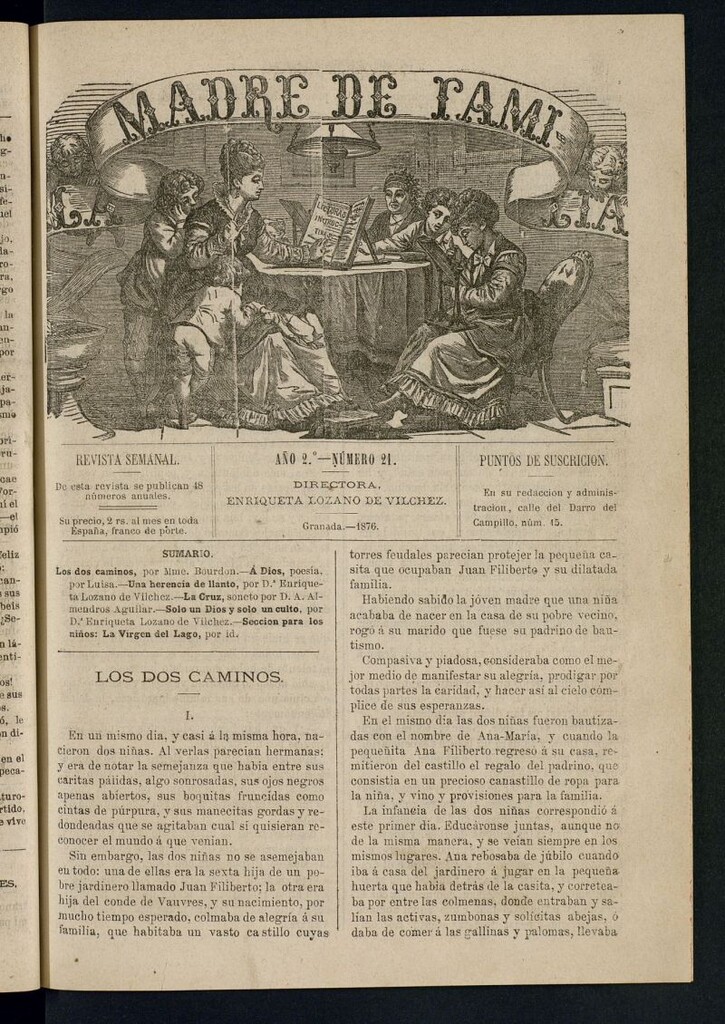 Miniatura de Madre de Familia : revista semanal de 1876, nº 21