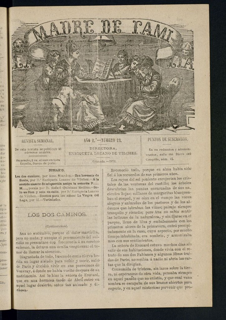Miniatura de Madre de Familia : revista semanal de 1876, nº 23
