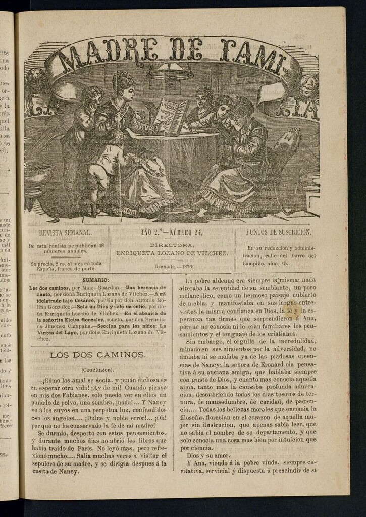 Miniatura de Madre de Familia : revista semanal de 1876, nº 24