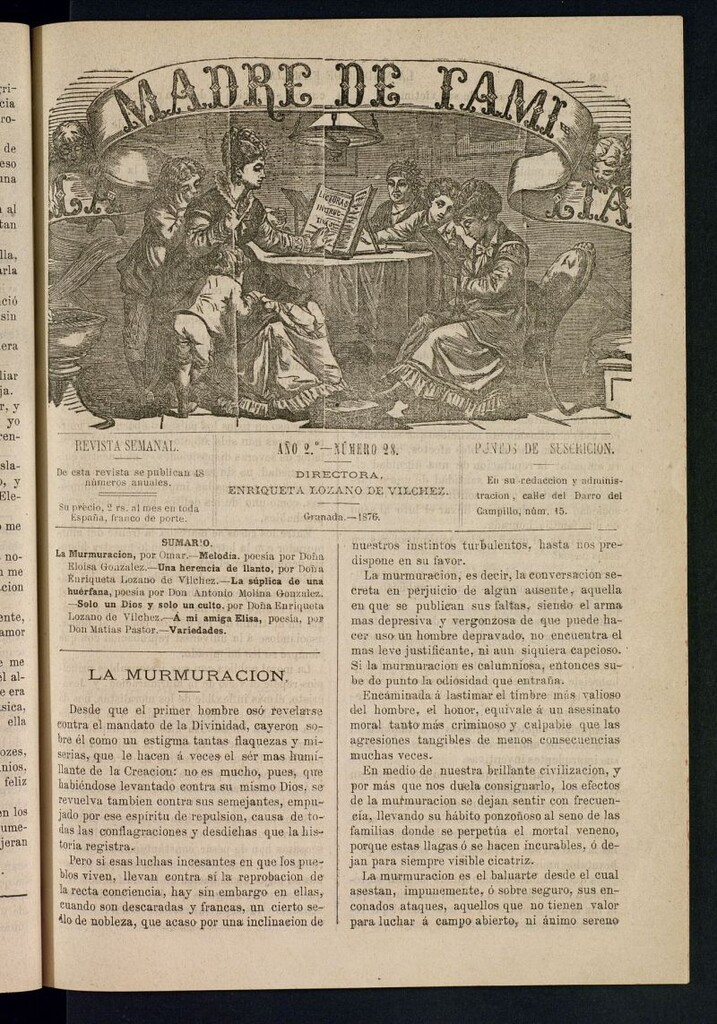 Miniatura de Madre de Familia : revista semanal de 1876, nº 28