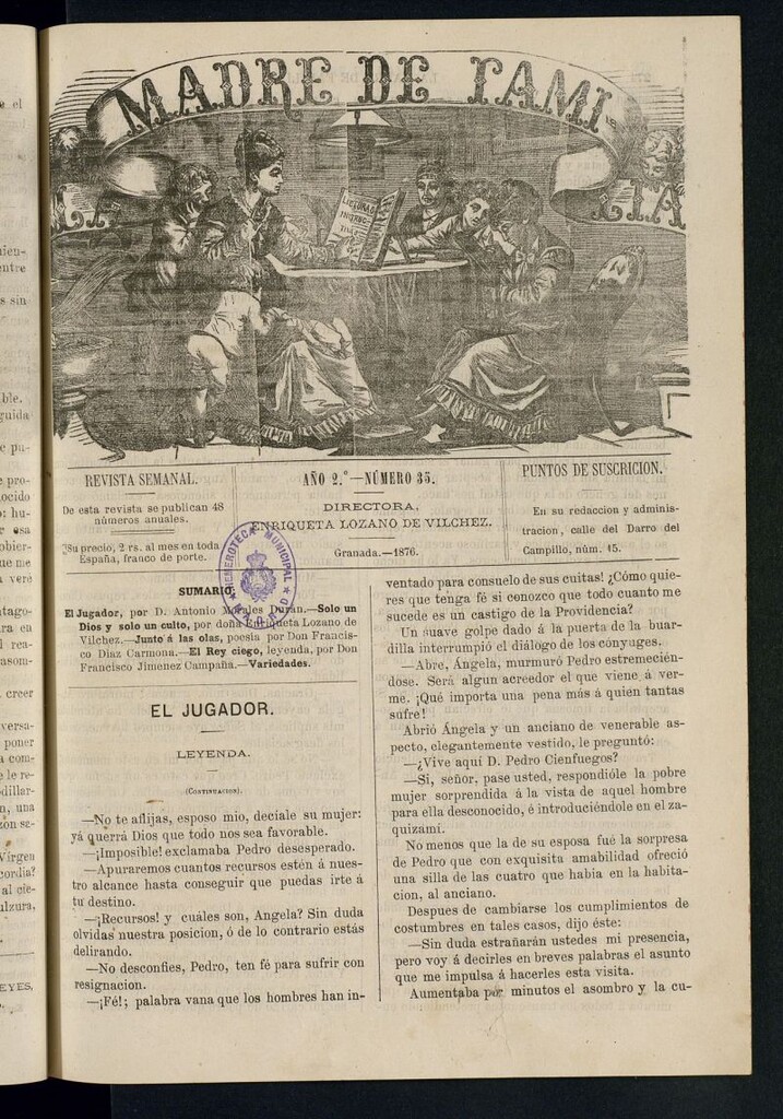 Miniatura de Madre de Familia : revista semanal de 1876, nº 35