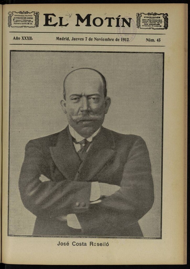 Miniatura de El Motín: periódico satírico semanal del 7 de Noviembre de 1912